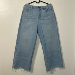 ana high rise wide leg blue jeans